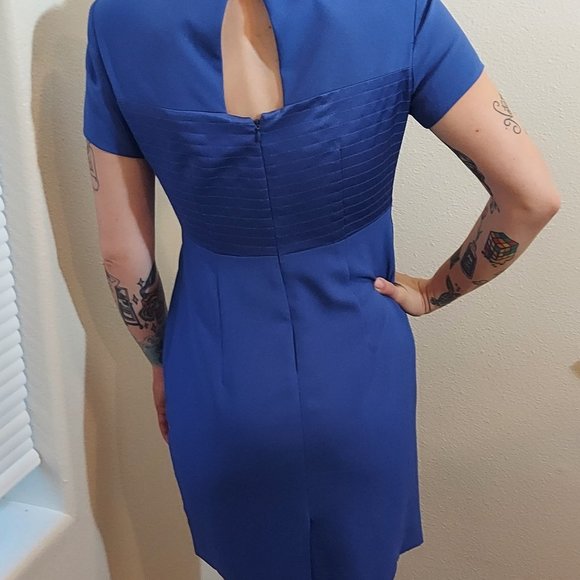 Vintage 80s Liz Claiborne Blue Pencil Dress, Size 6 - Picture 2 of 10